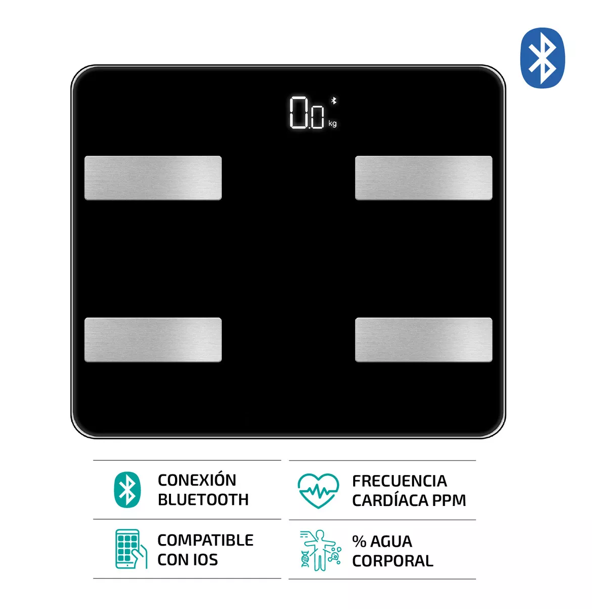 Foto 3 pulgar | Báscula Digital  Eo Safe Imports Esi-12995 con Bluetooth Inteligente color Negro