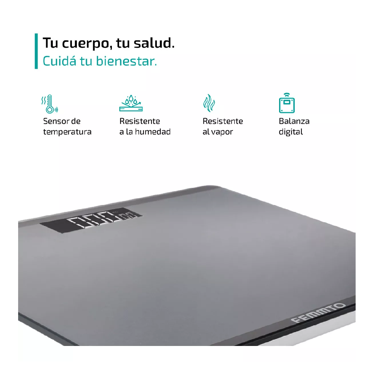Foto 2 | Báscula de Baño Belug USB Bluetooth Inteligente Gris