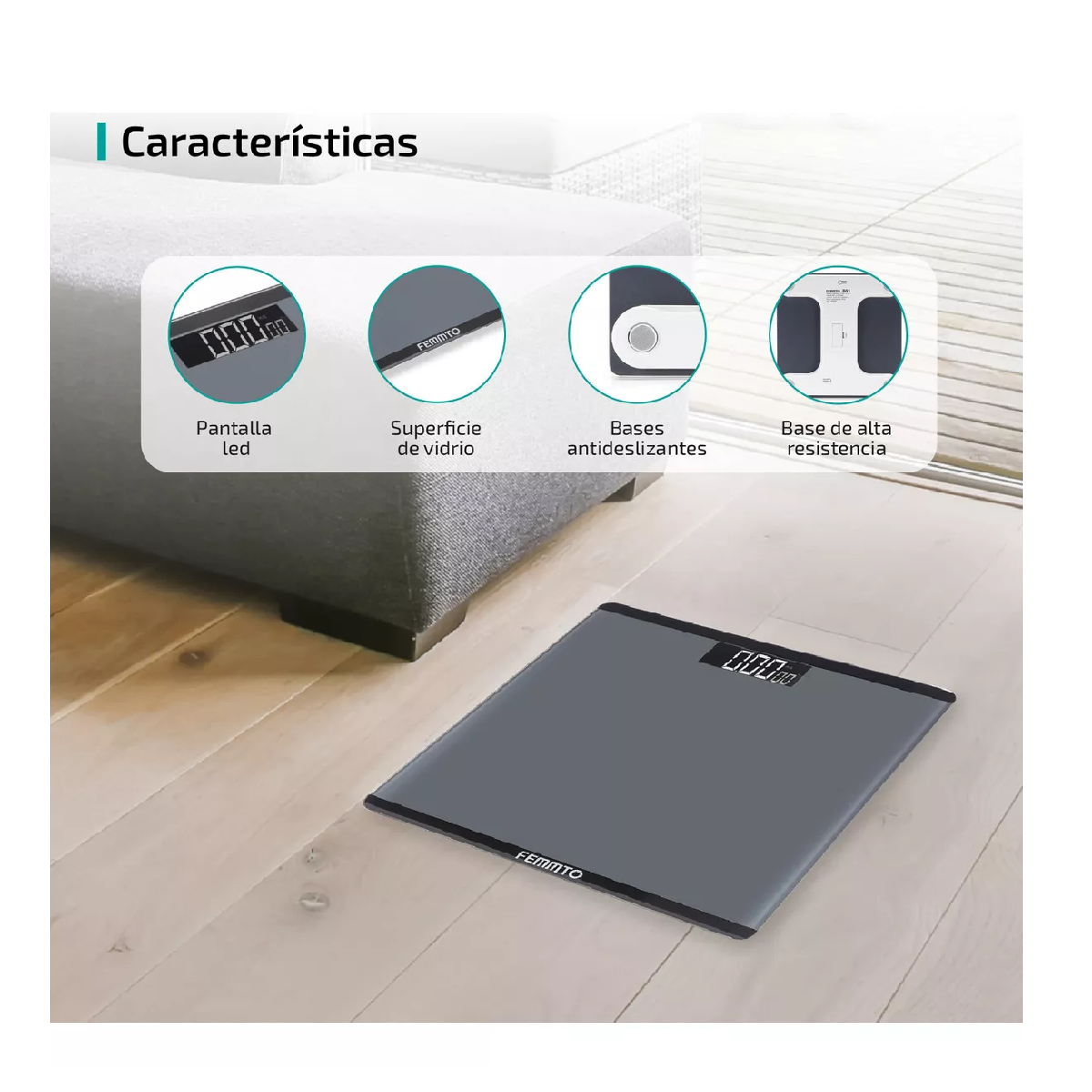 Foto 3 | Báscula de Baño Belug USB Bluetooth Inteligente Gris