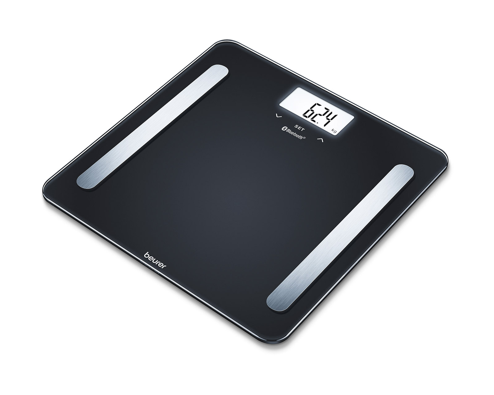Báscula Connect, Marca Beurer, Modelo  Bf600n, Color Negro. Memoria Hasta Para 8 Usuarios, Análisis Corporal D