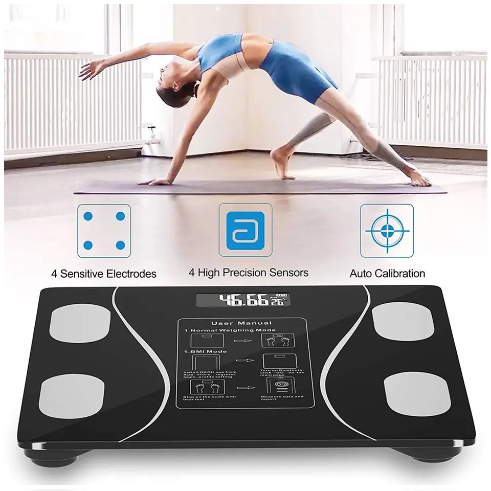 Foto 7 pulgar | Báscula de Pesaje Digital Inteligente 180 kg Bluetooth Negra - Venta Internacional