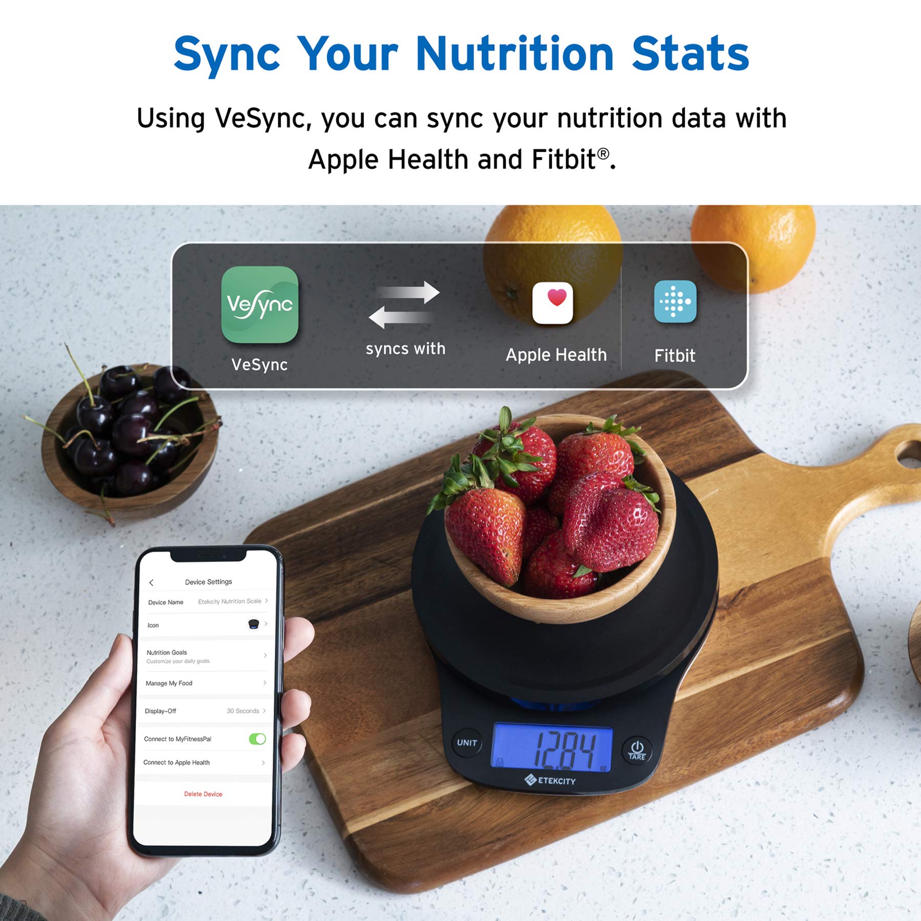 Foto 7 pulgar | Báscula De Cocina Etekcity Nutrition Smart Food, 5 Kg, Bluetooth - Venta Internacional.
