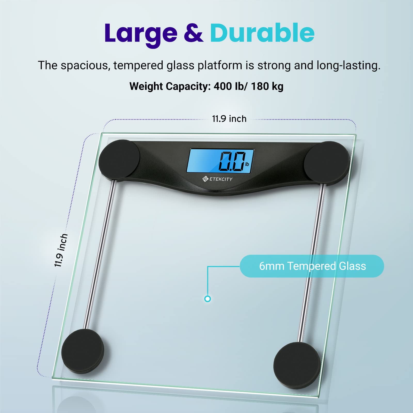 Foto 5 pulgar | Báscula de Baño Digital Etekcity Peso Corporal 180 Kg Negra - Venta Internacional