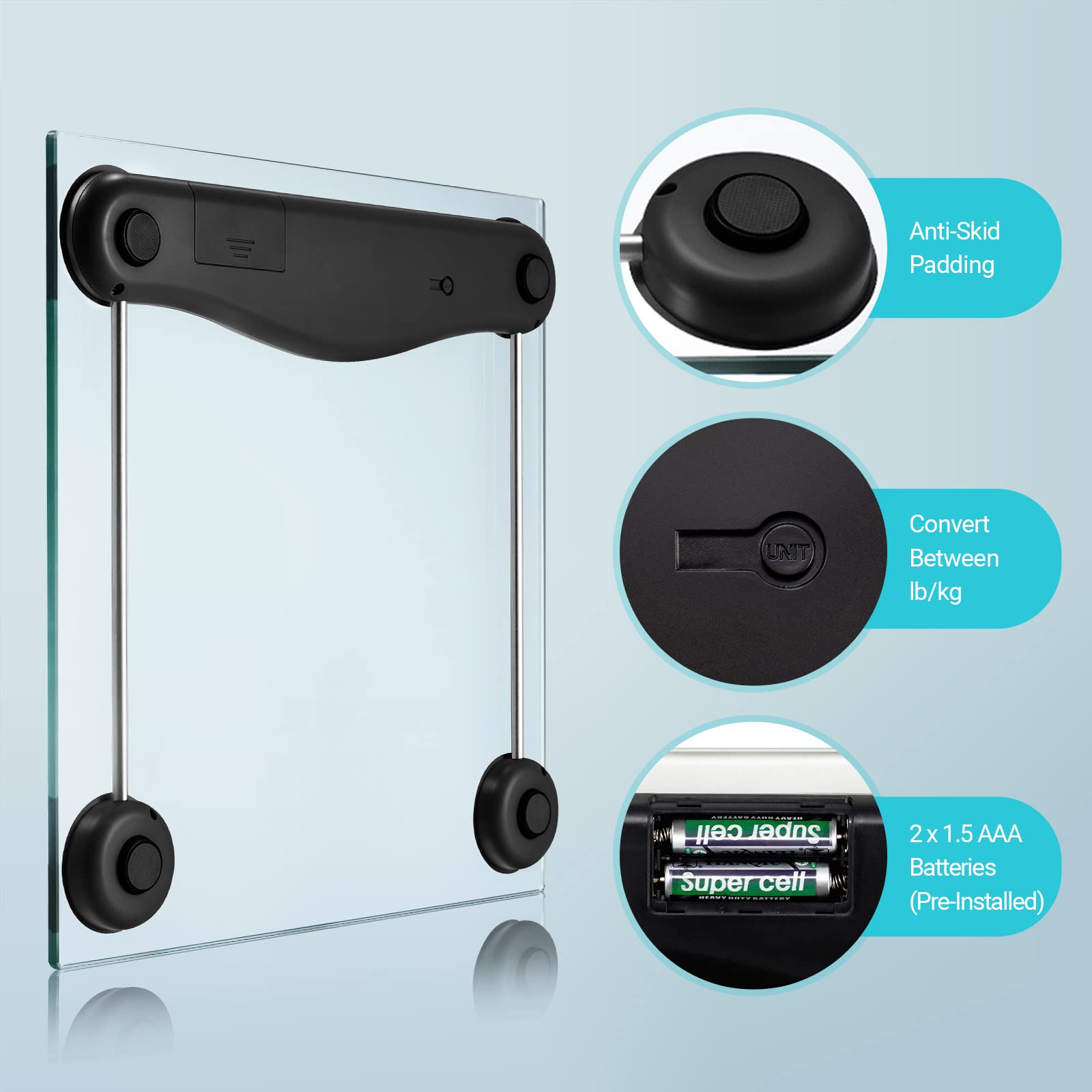 Foto 6 pulgar | Báscula de Baño Digital Etekcity Peso Corporal 180 Kg Negra - Venta Internacional
