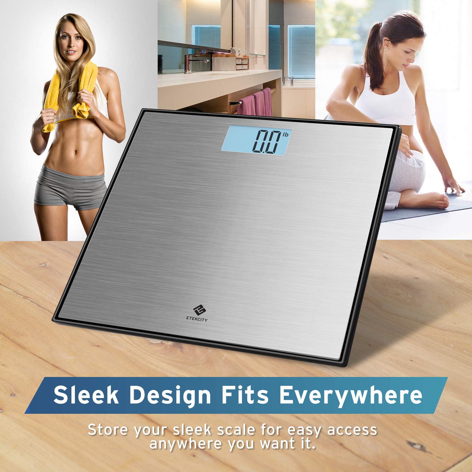 Foto 6 | Báscula de Baño Etekcity Digital de Acero Inoxidable de 180 Kg Gris - Venta Internacional