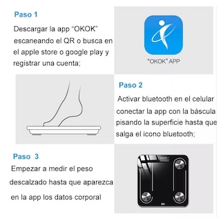 Foto 3 | Báscula Electrónica De Baño Bluetooth Inteligente App Eo Safe Imports Esi-10786-1 Negro