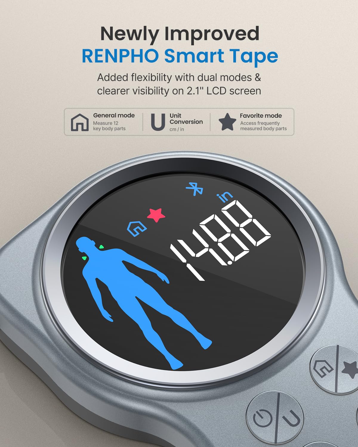 Foto 2 | Cinta Métrica Corporal Inteligente Renpho Bluetooth - Venta Internacional