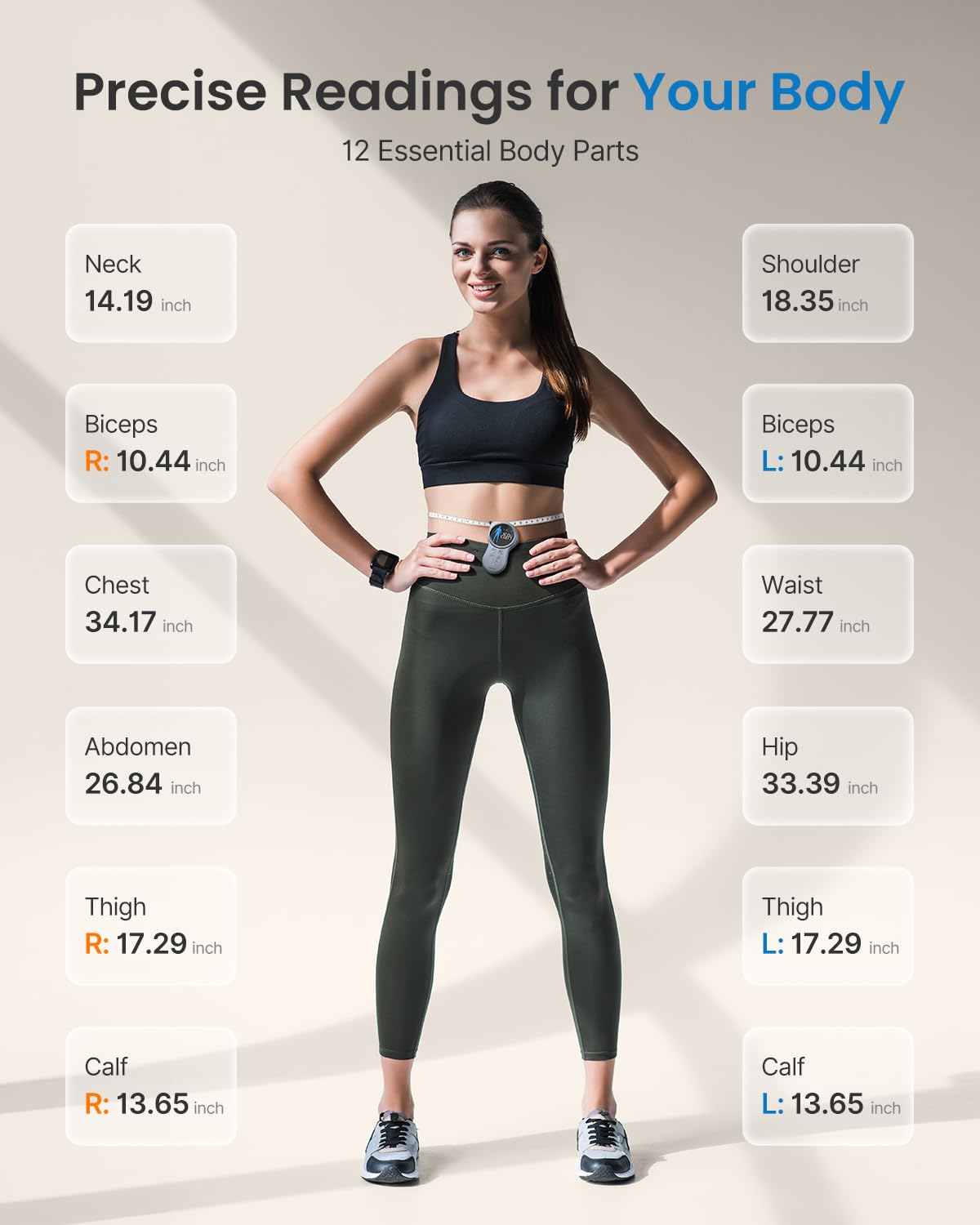 Foto 3 | Cinta Métrica Corporal Inteligente Renpho Bluetooth - Venta Internacional