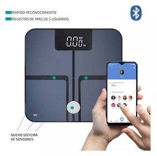 Foto 3 | Bascula Digital Inteligente Bluetooth 180 Kg Eo Safe Imports Esi-12462-1 Negro