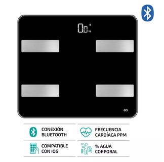 Foto 2 | Bascula Digital Bluetooth Inteligente Eo Safe Imports Esi-12995-1 Negro