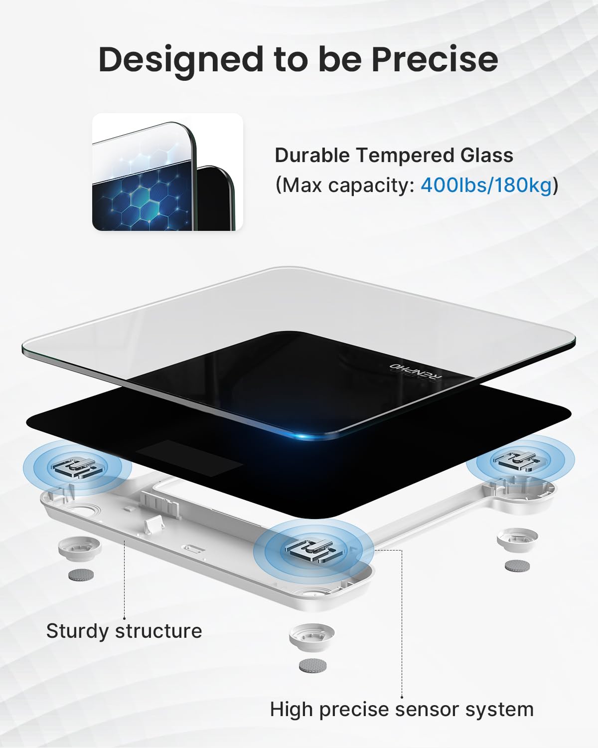 Foto 4 pulgar | Báscula Digital Renpho Black-core con Pantalla Led-Venta Internacional