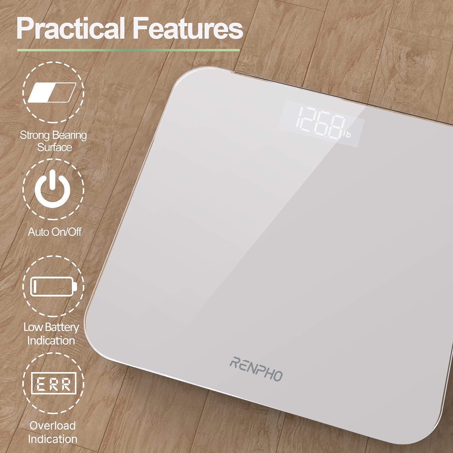 Foto 2 | Báscula Digital Renpho 180 kg/400 Libras - Blanca - Venta Internacional