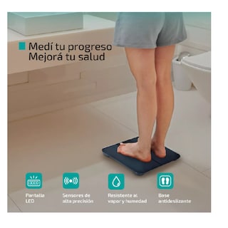 Foto 2 | Bascula Digital Belug Peso Personas 180 Kg Pesa Corporal Sensor Temperatura Negro