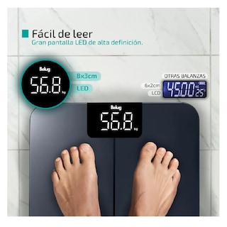 Foto 4 | Bascula Digital Belug Peso Personas 180 Kg Pesa Corporal Sensor Temperatura Negro