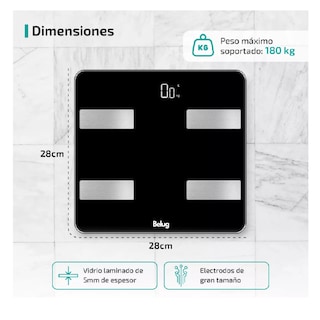 Foto 4 | Bascula Digital Belug Bioimpedancia Inteligente 180 Kg Peso Personas Pesa Corporal Negro