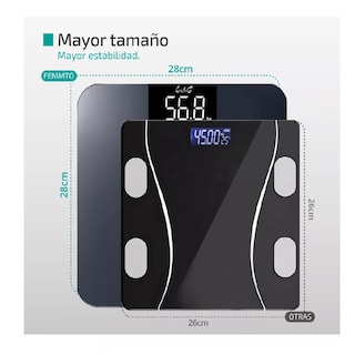 Foto 3 | Bascula Digital Peso Lab.g Personas 180 Kg Pesa Corporal Sensor Temperatura Negro