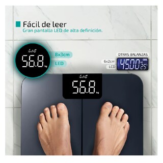 Foto 4 | Bascula Digital Peso Lab.g Personas 180 Kg Pesa Corporal Sensor Temperatura Negro