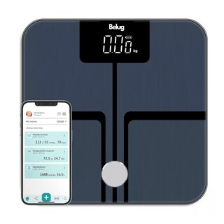 Foto 1 | Bascula Digital Bioimpedancia Inteligente Bluetooth 180kg Belug, Negro
