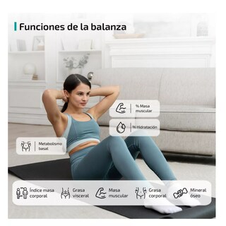 Foto 4 | Bascula Digital Bioimpedancia Inteligente Bluetooth 180kg Belug, Negro