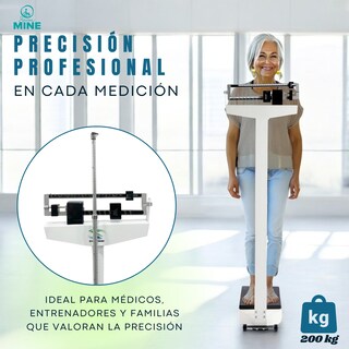 Foto 2 | Báscula Con Estadímetro | Mide Alturas De Hasta 1.90 M. | Soporta Hasta 200 Kg
