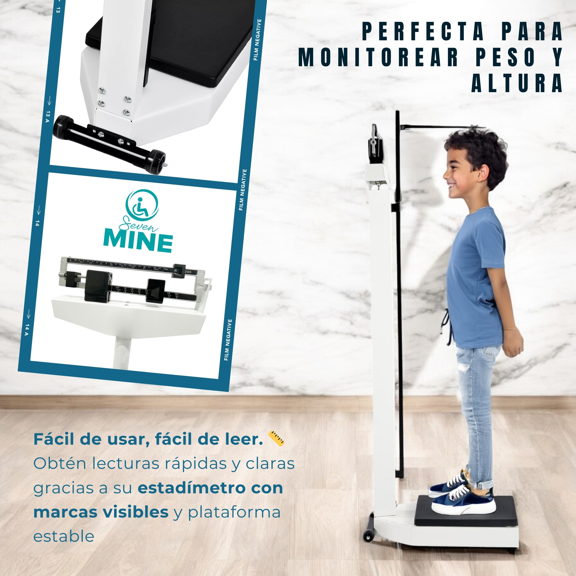 Foto 5 pulgar | Báscula Con Estadímetro | Mide Alturas De Hasta 1.90 M. | Soporta Hasta 200 Kg