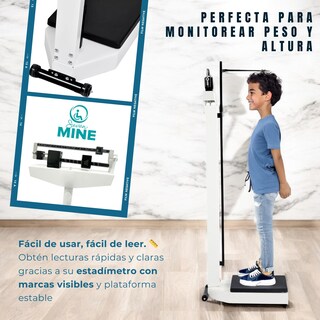 Foto 4 | Báscula Con Estadímetro | Mide Alturas De Hasta 1.90 M. | Soporta Hasta 200 Kg