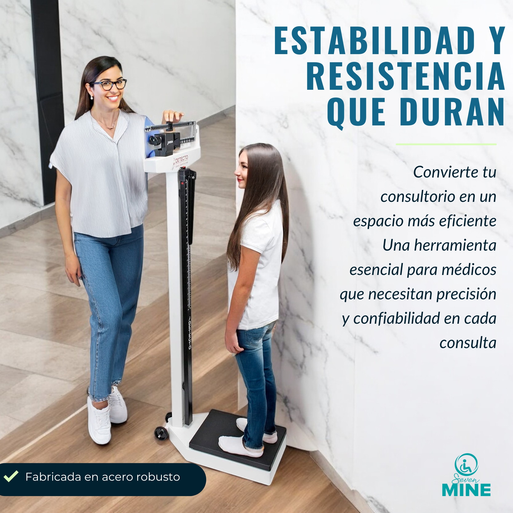 Foto 6 | Báscula Con Estadímetro | Mide Alturas De Hasta 1.90 M. | Soporta Hasta 200 Kg