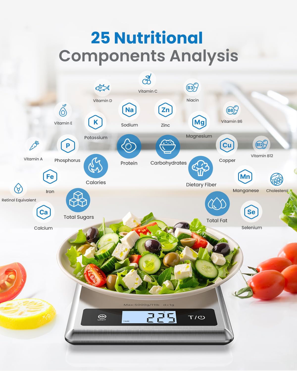 Foto 3 pulgar | Báscula Smart Food Kitchen Renpho Con Calculadora Nutricional - Venta Internacional.