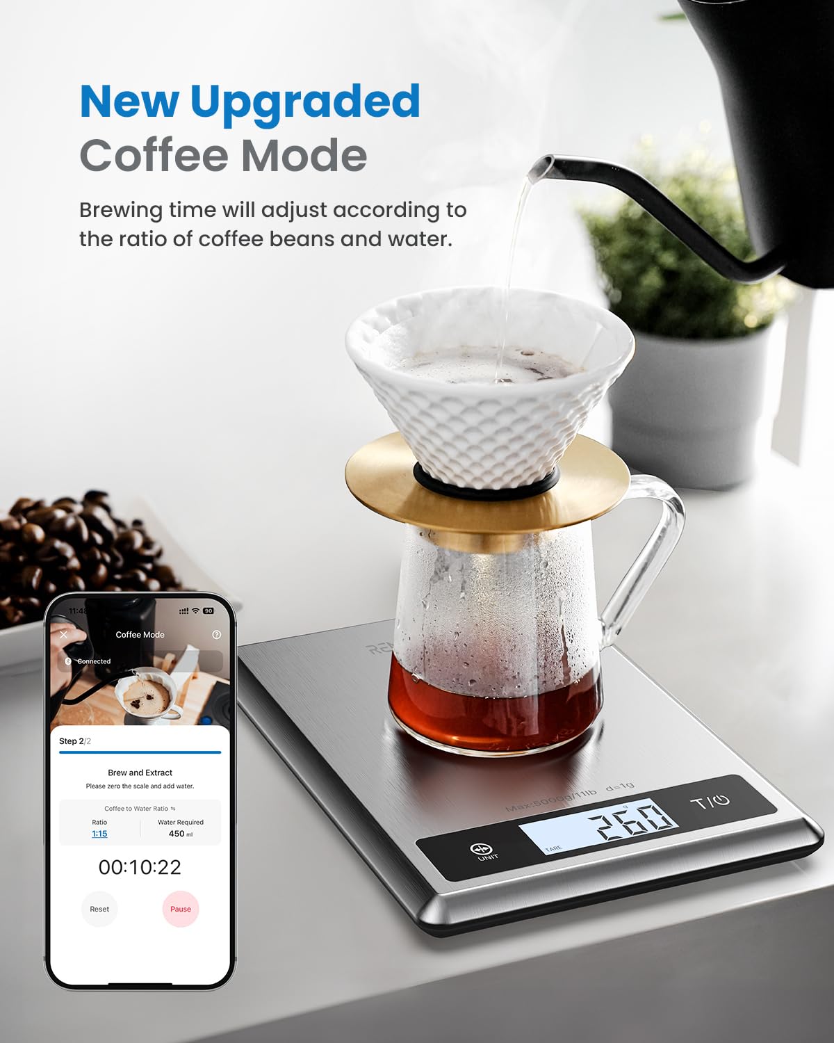 Foto 5 | Báscula Smart Food Kitchen Renpho Con Calculadora Nutricional - Venta Internacional.