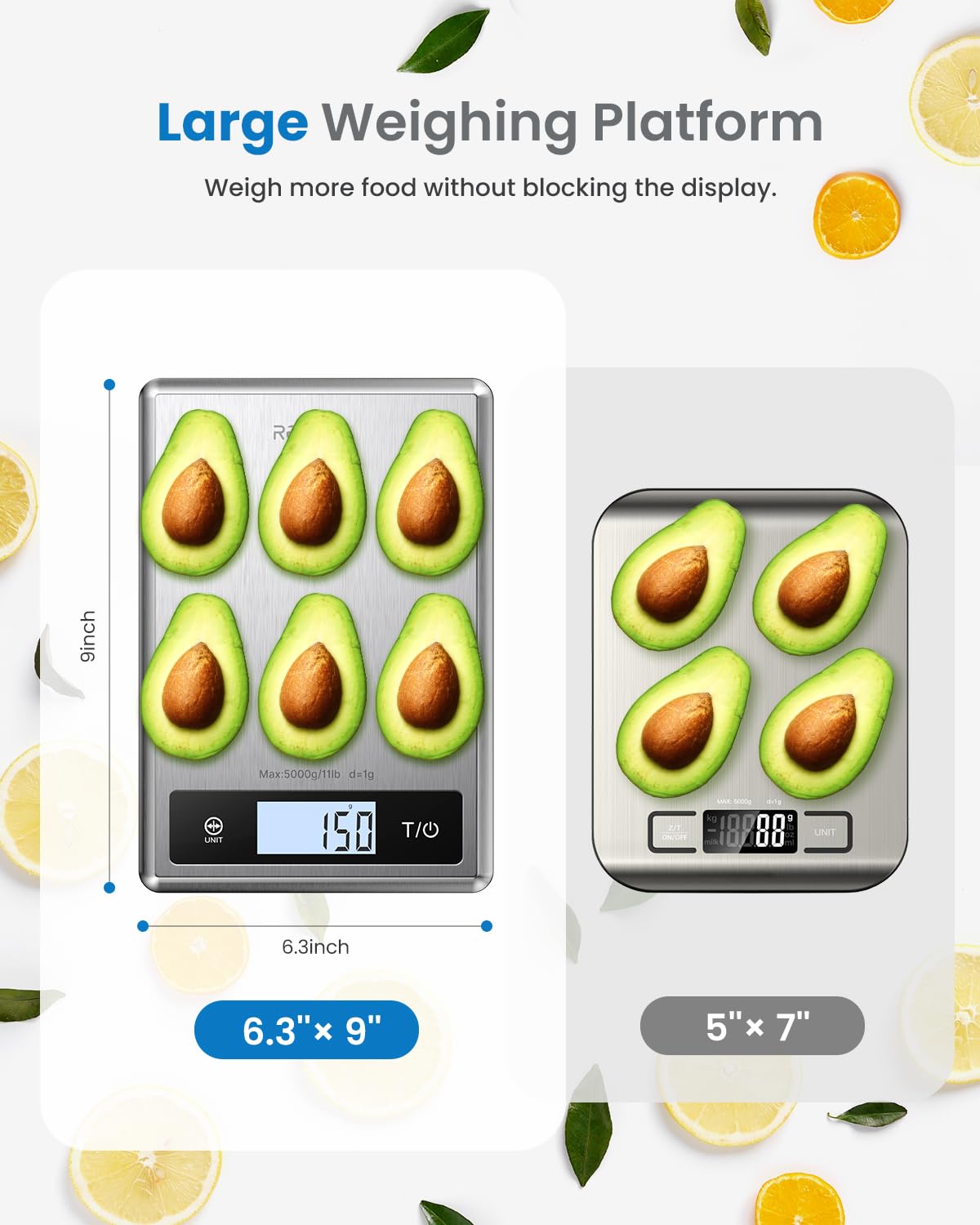 Foto 8 pulgar | Báscula Smart Food Kitchen Renpho Con Calculadora Nutricional - Venta Internacional.