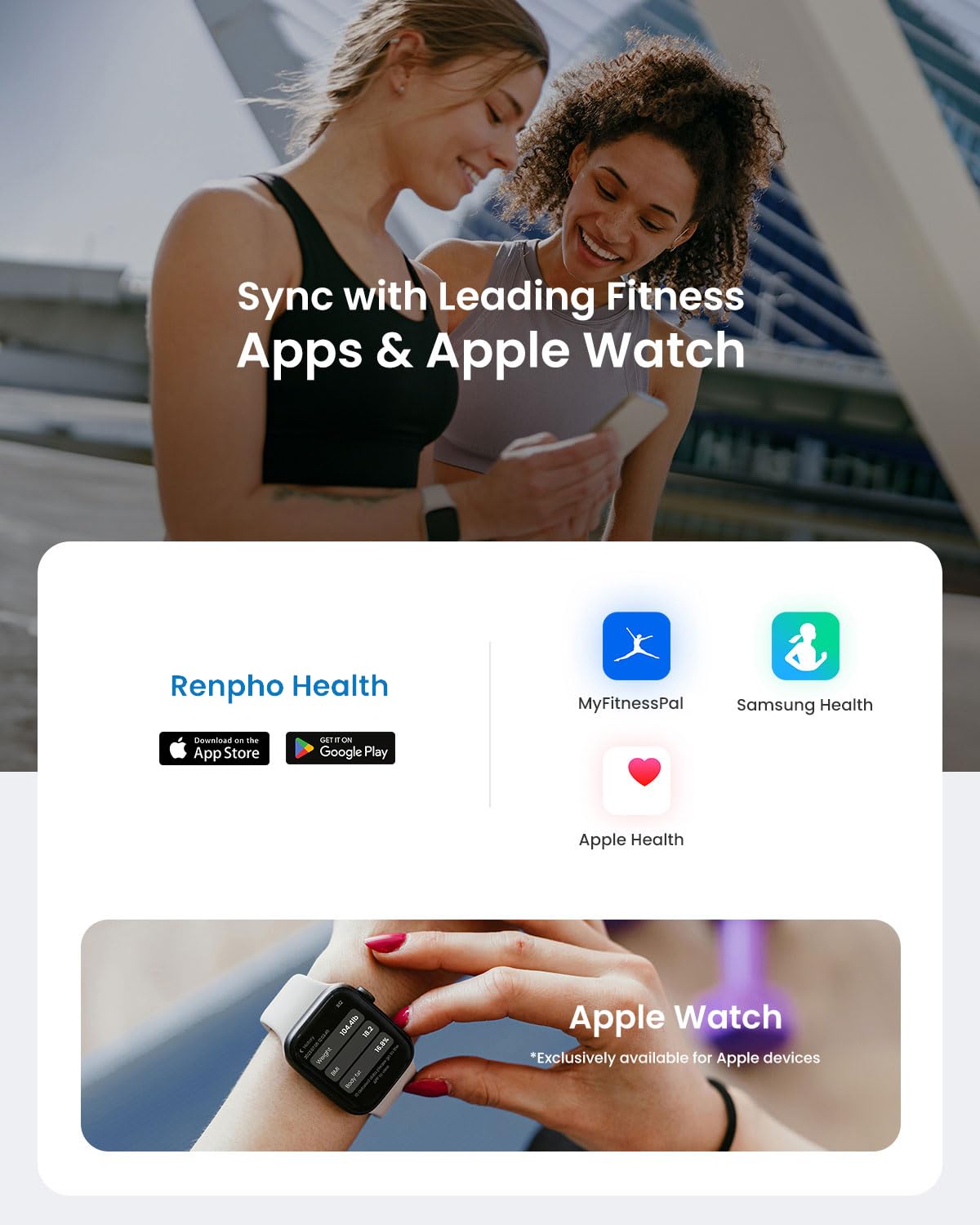Foto 5 | Báscula Inteligente Renpho Para Peso Corporal Con Aplicación Bluetooth Bmi, Blanca - Venta Internacional.