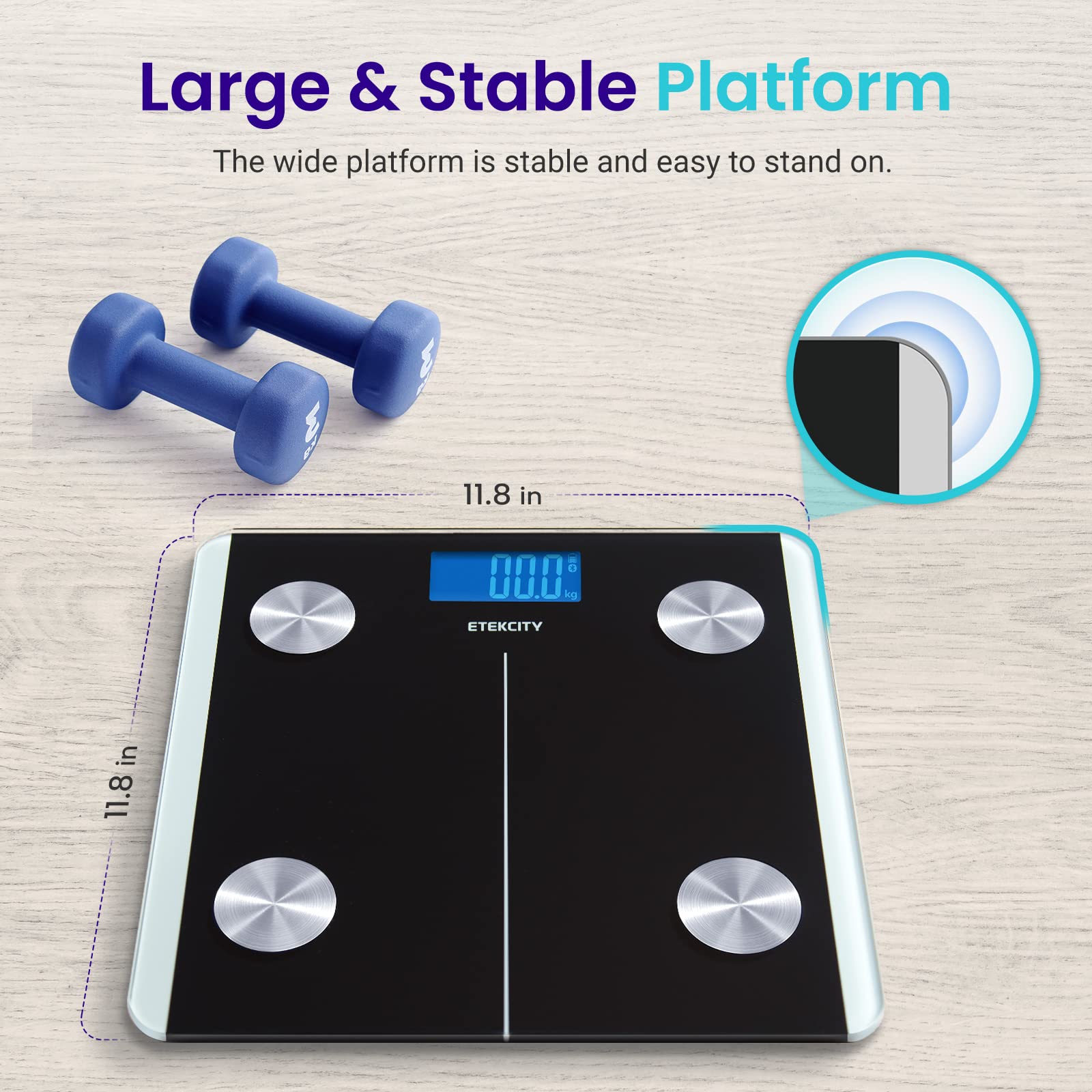 Foto 8 pulgar | Báscula Corporal Recargable Inteligente Etekcity 180 kg Negra - Venta Internacional