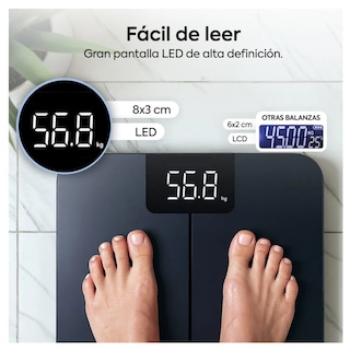 Foto 4 | Báscula Digital Peso Personas 180 Kg Pesa Corporal Baño Personal Lab.g Negra