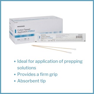 Foto 2 | Aplicador Con Punta De Algodón Swabstick Mckesson Sterile 1000 Unidades - Venta Internacional.