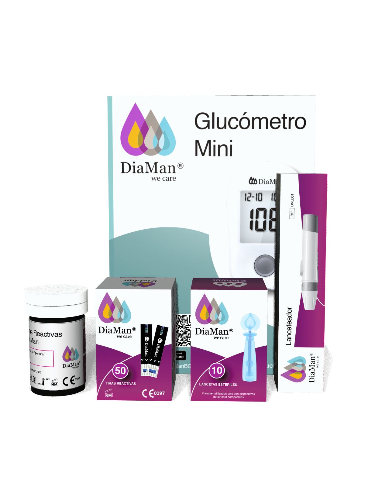 Foto 2 pulgar | Kit Glucometro Diaman Mini