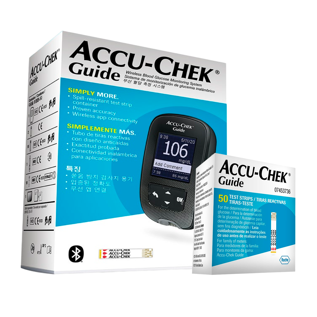 Kit Glucómetro Accu-chek Guide + 50 Tiras Reactivas Guide