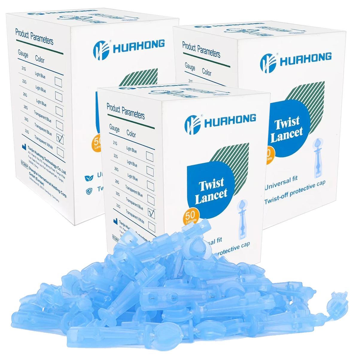 Lancetas Para Diabetes Mxgxl-003 150 Piezas Fullmedix Color Azul