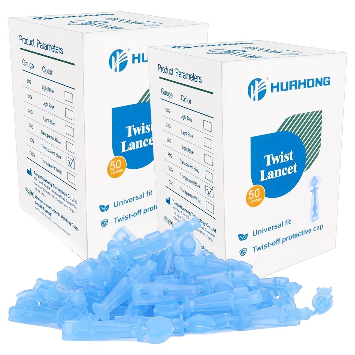 Lancetas Para Glucosa Mxgxl-002 100 Piezas Fullmedix Color Azul