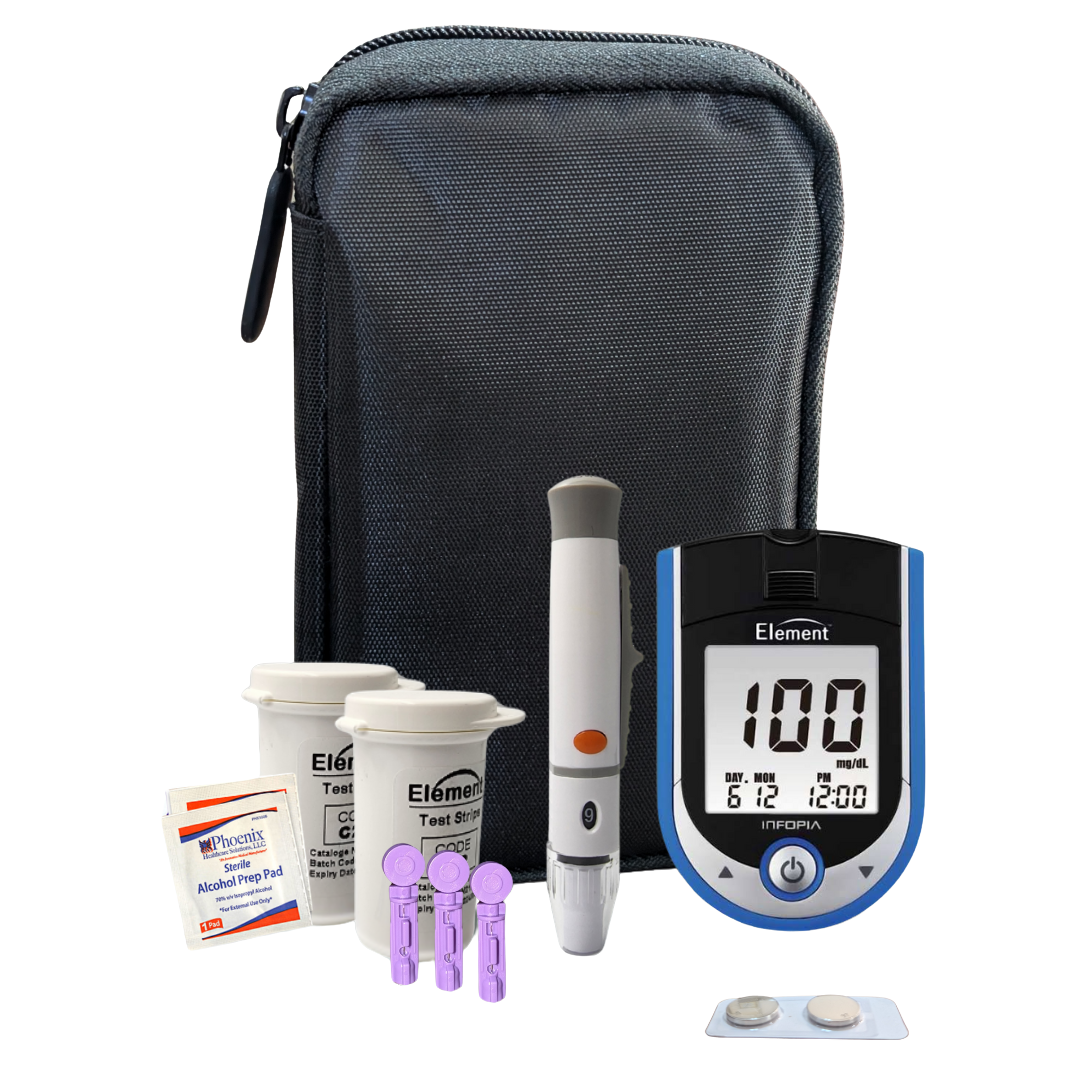 Foto 3 pulgar | Kit Element -  Medidor De Glucosa, 50 Tiras Reactivas Y 100 Toallitas Acolchadas