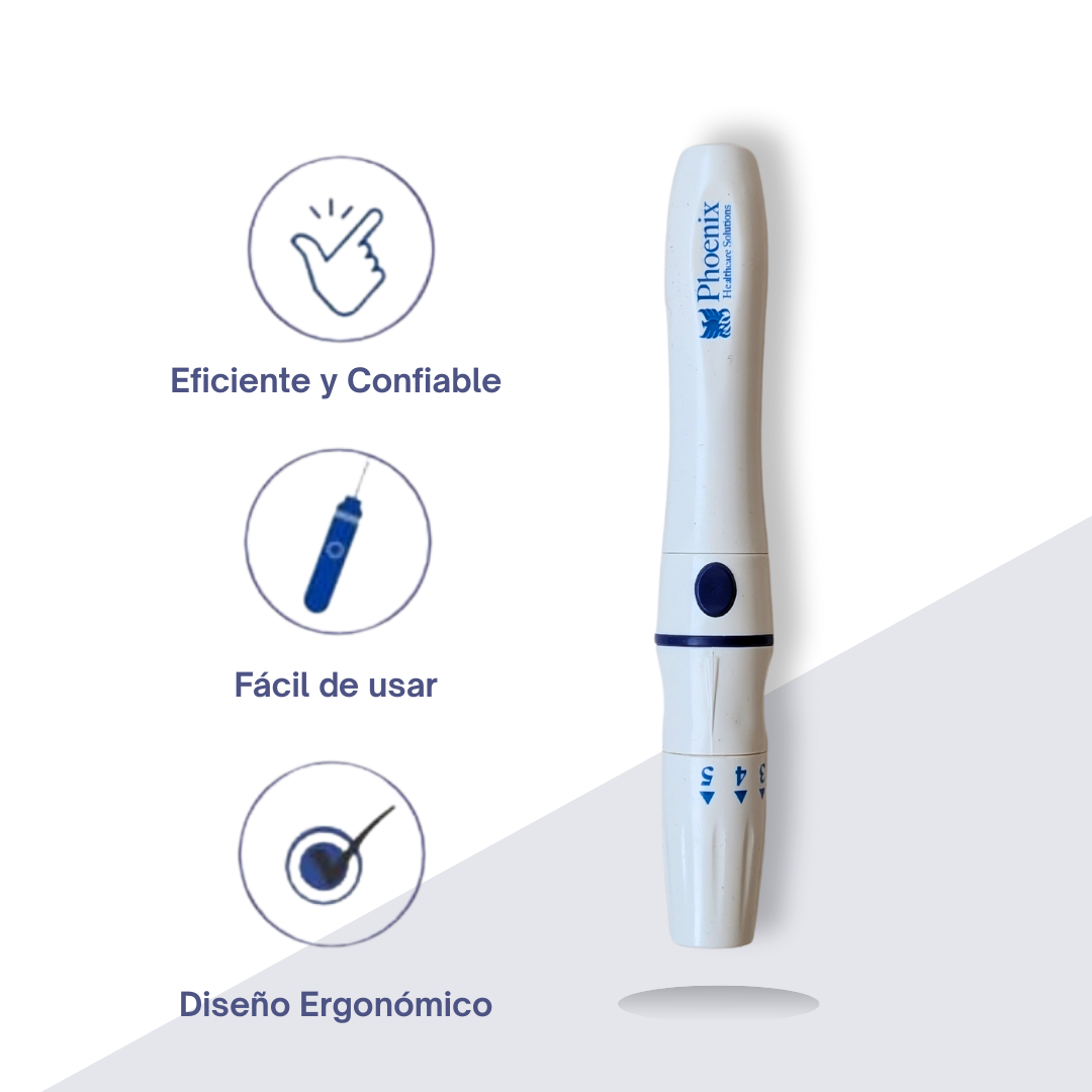 Foto 3 pulgar | Dispositivo De Punción Phoenix Para Lancetas Universales - 5 Niveles De Profundidad Y Diseño Ergonómico Para