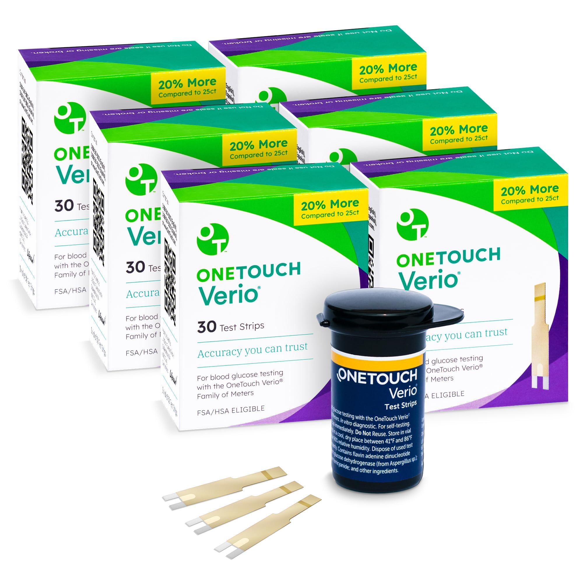 Foto 1 | Tiras Reactivas Onetouch Verio Para Diabetes, Paquete Económico De 180 Unidades - Venta Internacional.