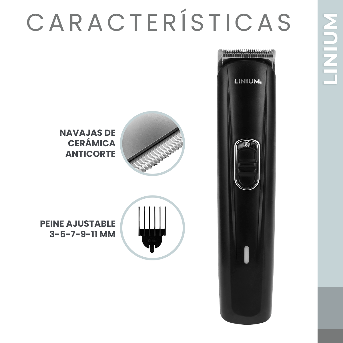 Foto 7 pulgar | Rasuradora y Cortadora de Pelo Linium Eléctrica Recargable Negro