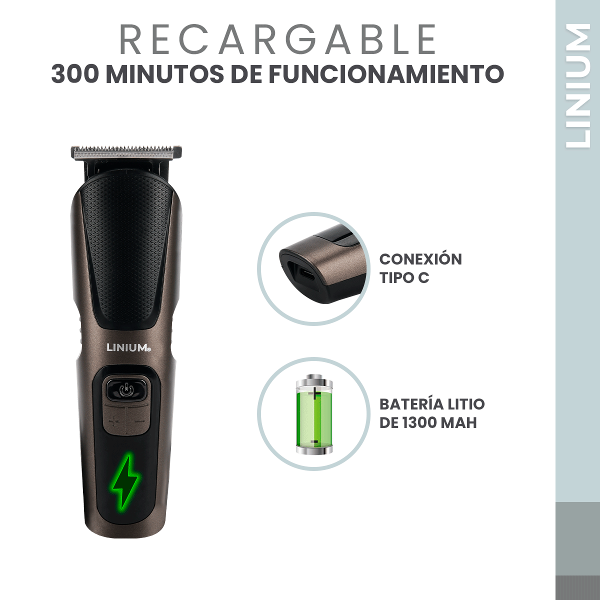 Foto 4 | Set Rasuradora / Cortadora de Pelo Eléctrica Recargable 13 en 1 Negro