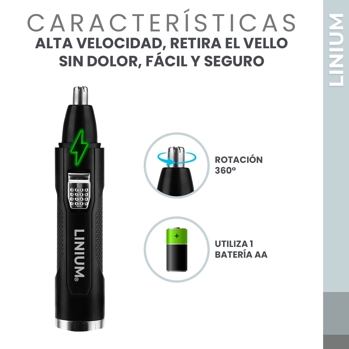 Foto 4 | Rasuradora Linium Recortadora Electrica Nariz Orejas Oido Nasal  Color Negro