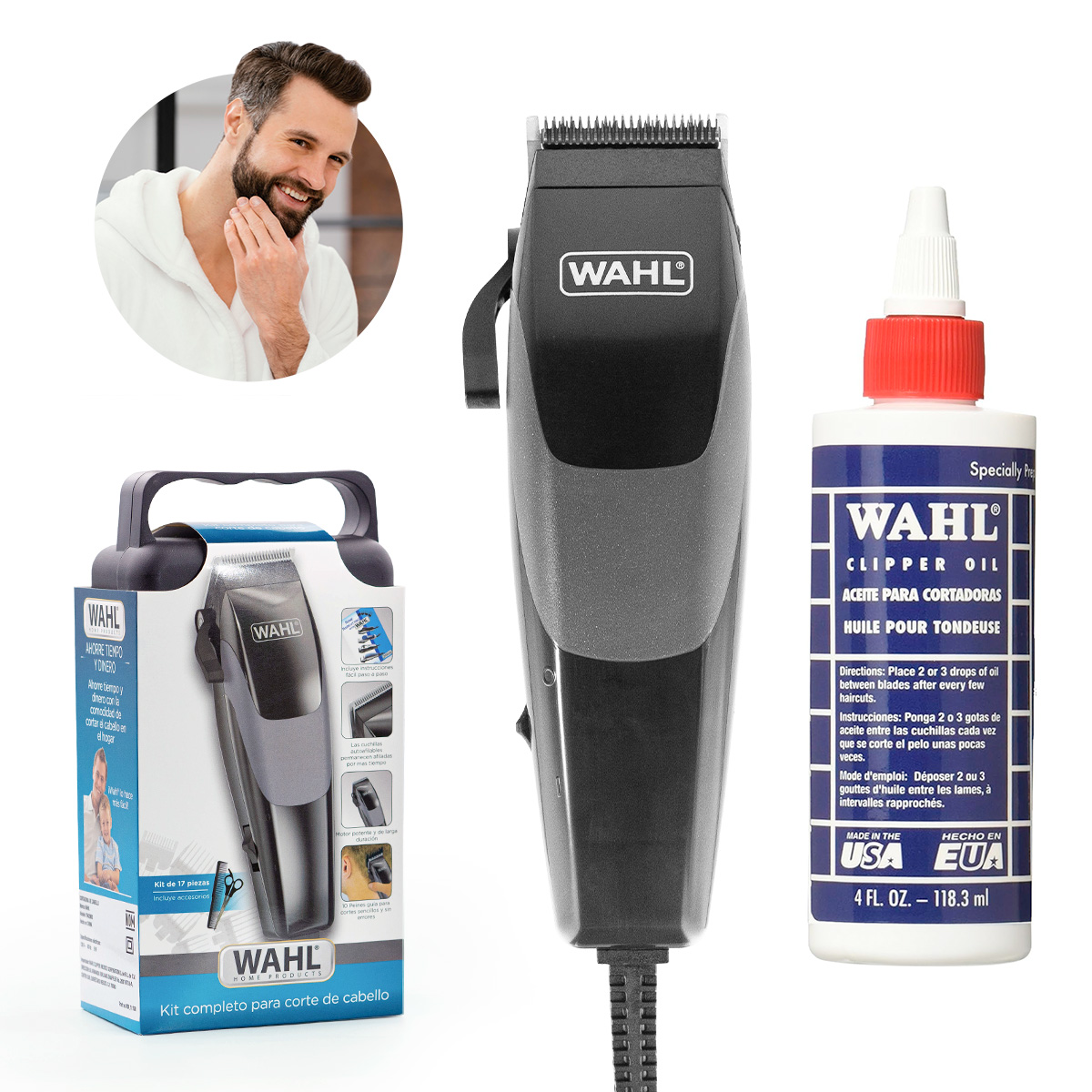 Máquina Wahl Complete de Corte para Cabello + Aceite para Cortadoras