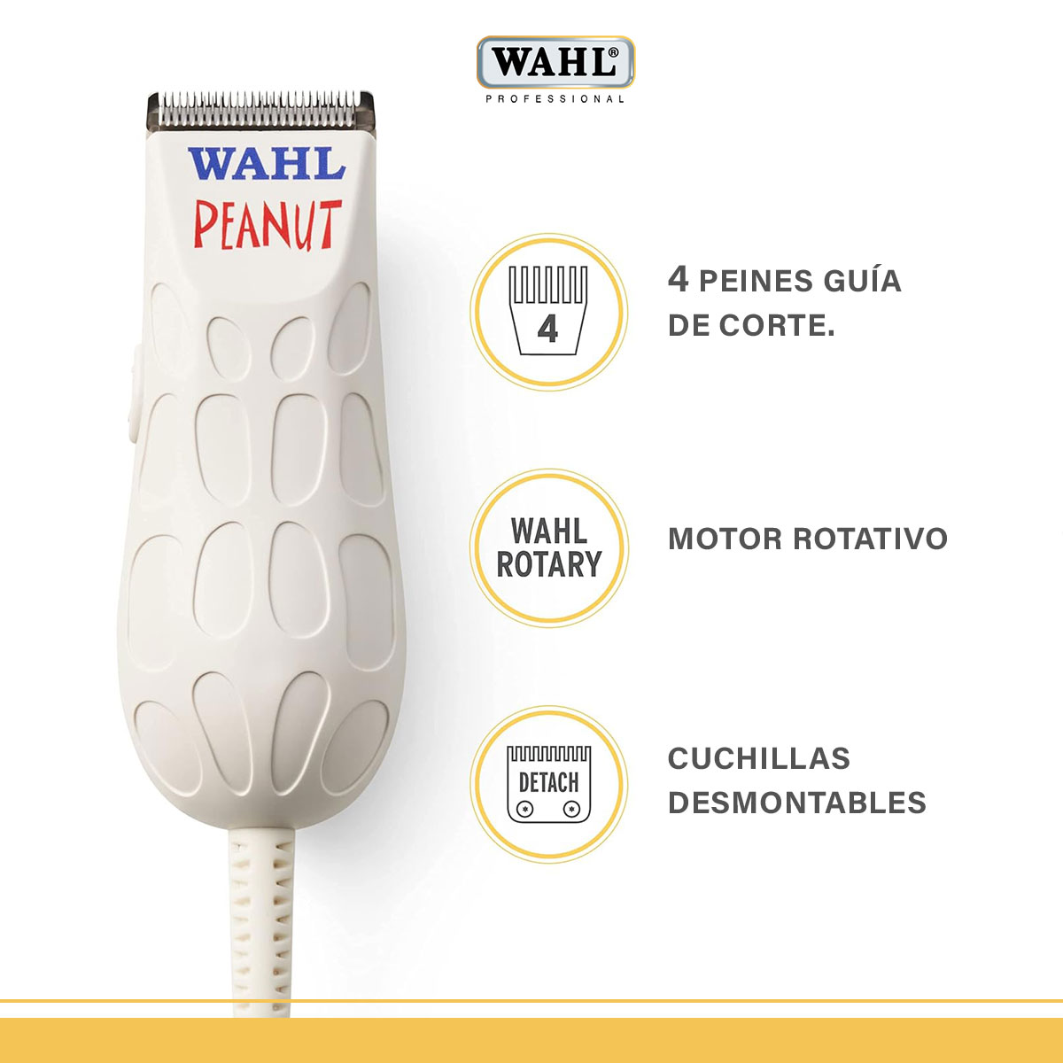 Foto 7 pulgar | Recortadora Profesional Wahl Peanut Blanca + Aceite Lubricante para Cuchillas