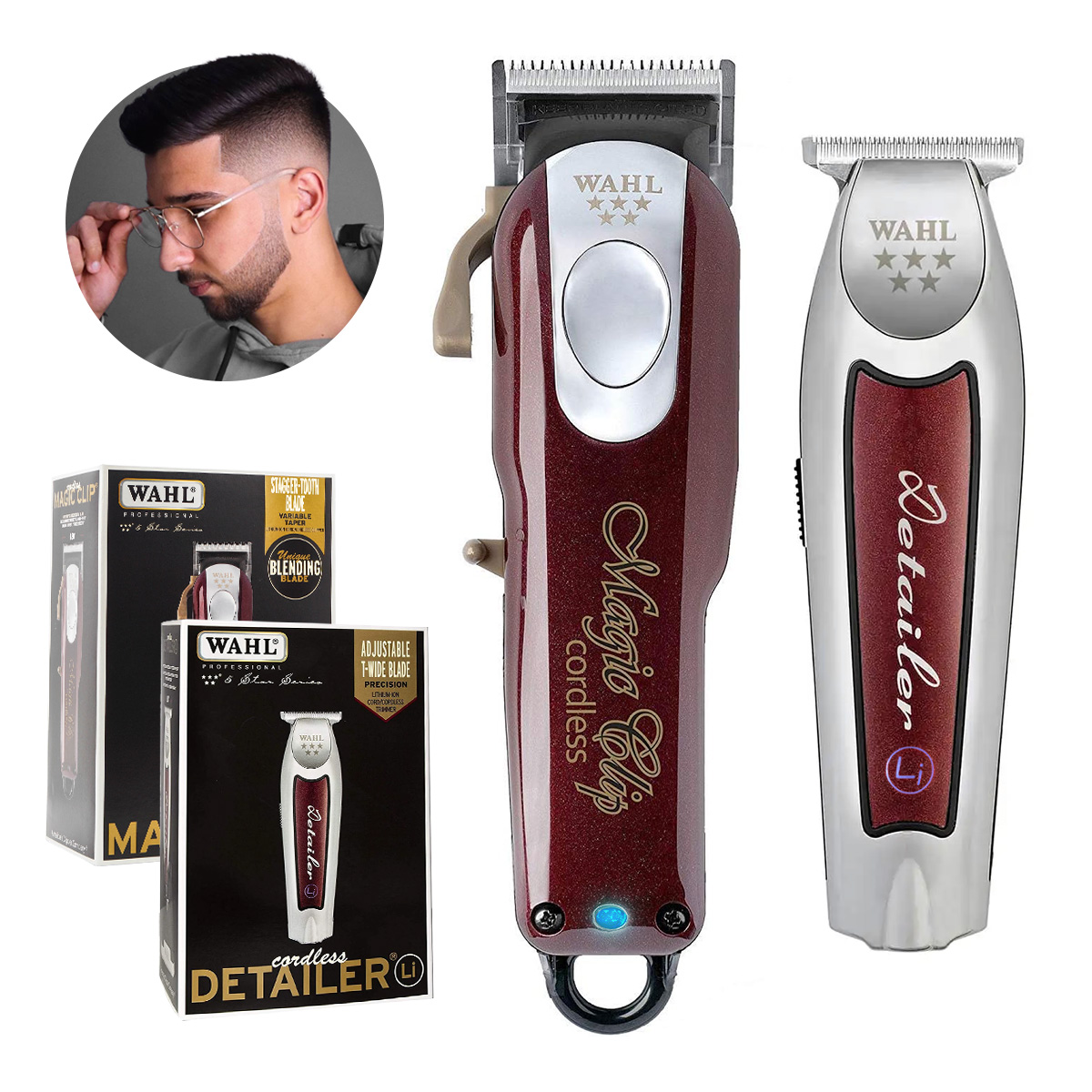 Combo Cortadora Magic Clip Y Recortadora Detailer + Aceite Wahl Profesional