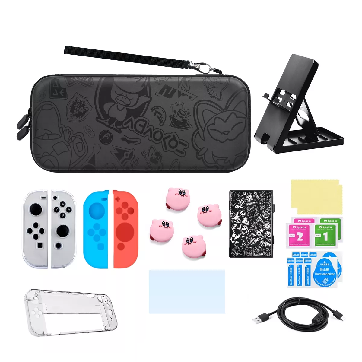 Foto 2 pulgar | Funda Switch Estuche Kit De Accesorios Para Nintendo 20pzs Eo Safe Imports Esi-16766 Negro