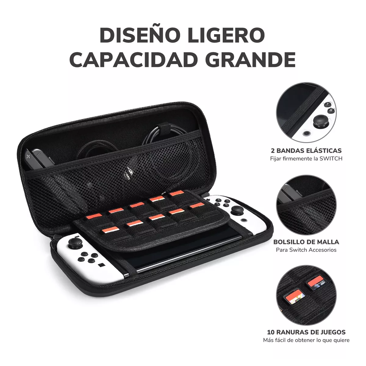 Foto 3 | Funda Switch Estuche Kit De Accesorios Para Nintendo 20pzs Eo Safe Imports Esi-16766 Negro