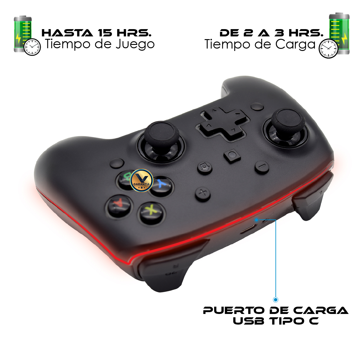 Foto 6 | Control Inalámbrico RGB Compatible con iPhone/Nintendo Switch/Android/PC